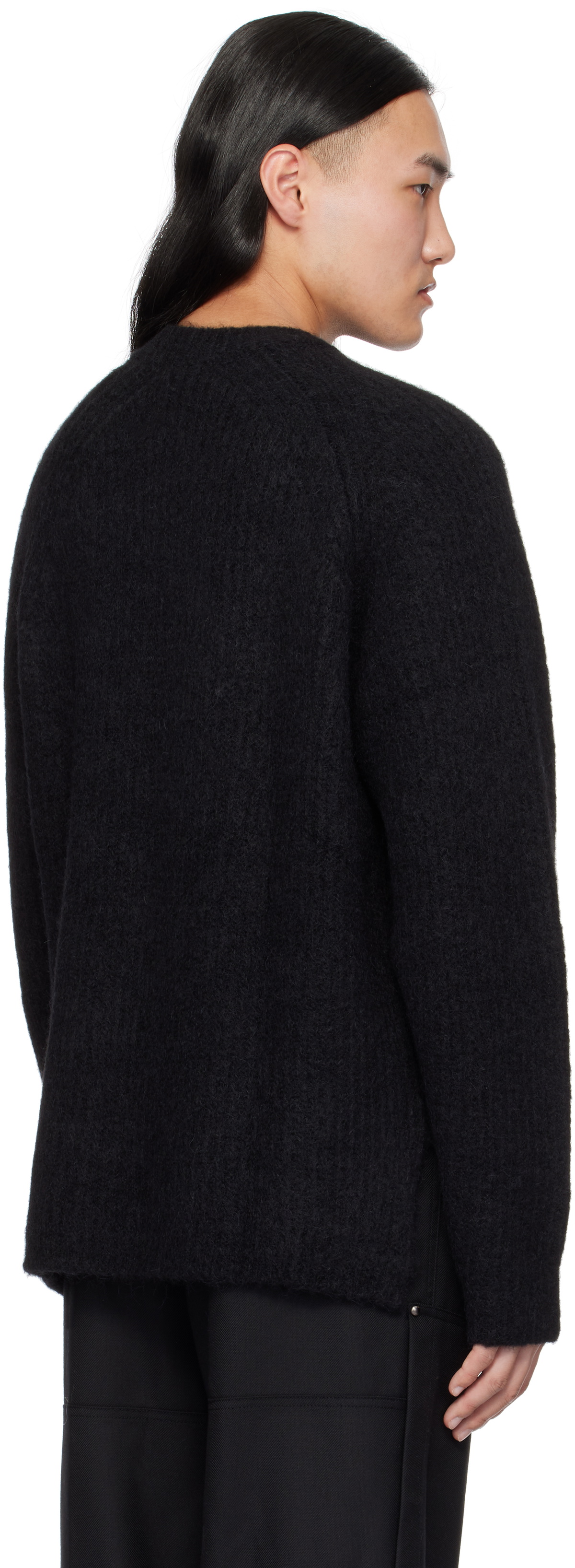 DEVOA Black Alpaca Mohair Knit Sweater