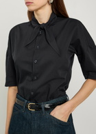 Lemaire Tie-neck Cotton Shirt Charcoal