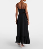 Chloé Lace-trimmed silk chiffon midi dress