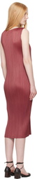 PLEATS PLEASE ISSEY MIYAKE Burgundy Monthly Colors May Maxi Dress