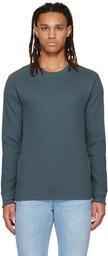 Vince Blue Thermal Long Sleeve T-Shirt