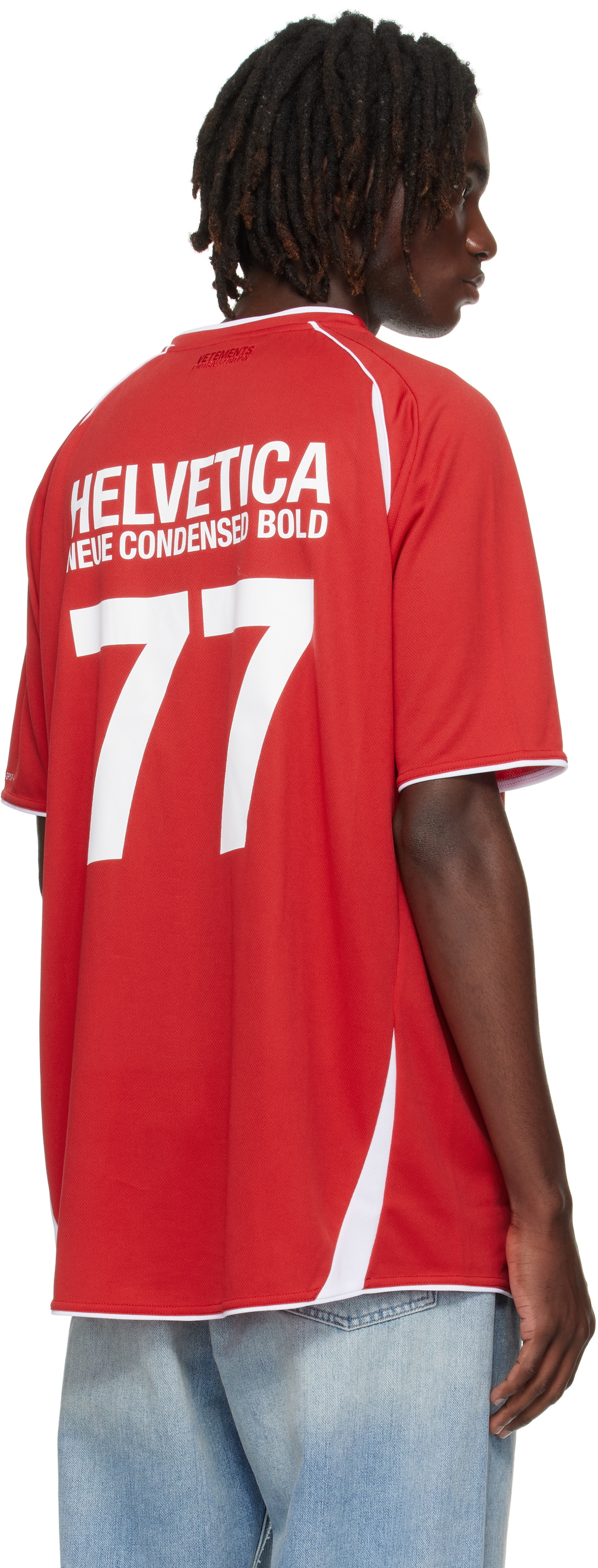 【関税込み】VETEMENTS レッド 'Trademark' Football ジャージー VETEMENTS Red 'Trademark' Football Jersey Vetements