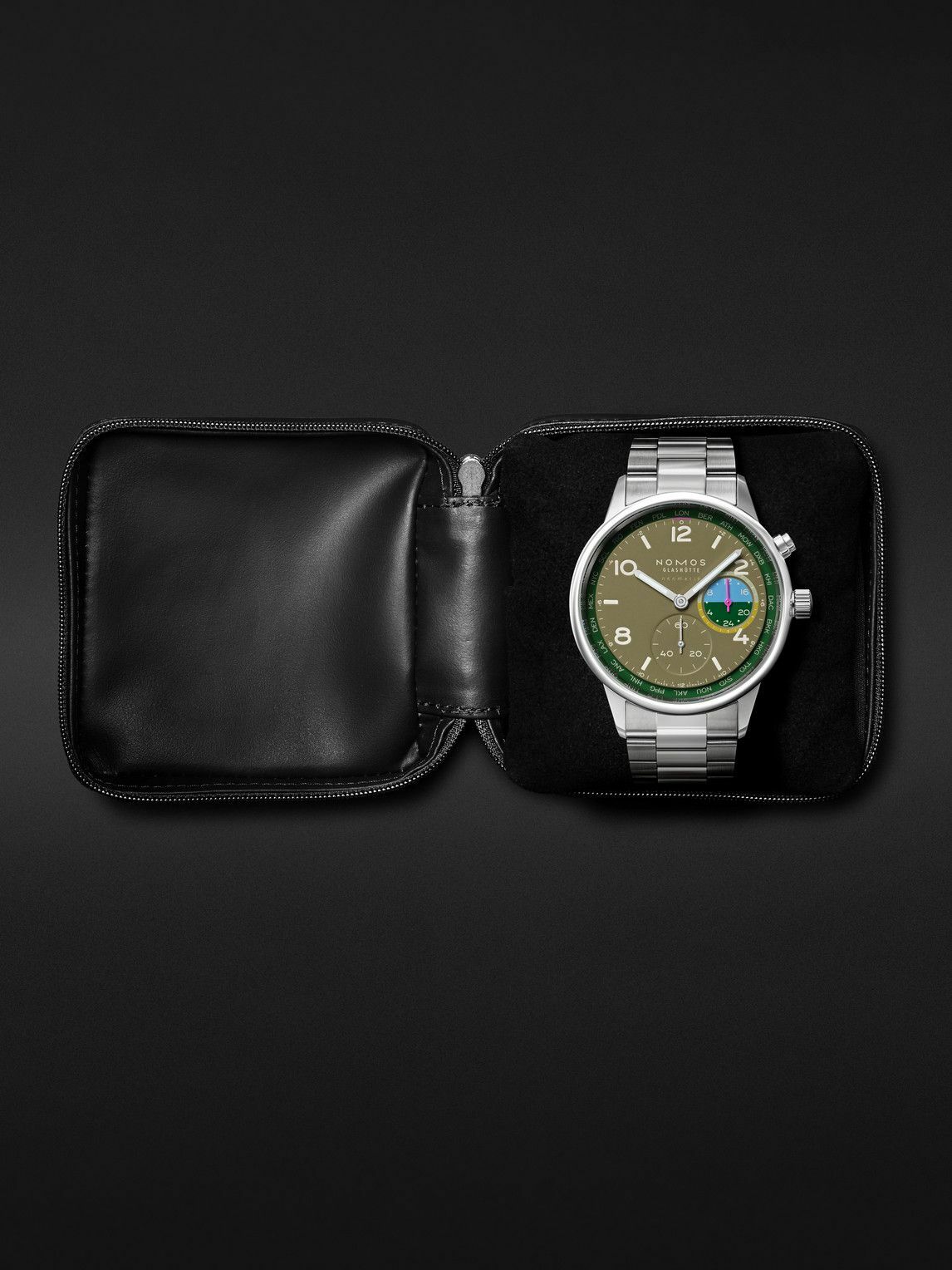 NOMOS Glashütte - Club Sport Neomatik Worldtimer Jungle Limited Edition Automatic 40mm Stainless Steel Watch, Ref. No. 790.S2