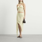 House Of Sunny Women's Striped Mesh Asymmetric Skirt in Butter