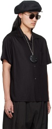 Maison Margiela Black Open Spread Collar Shirt