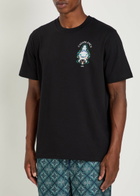 Casablanca Hotel Printed Cotton T-shirt Black