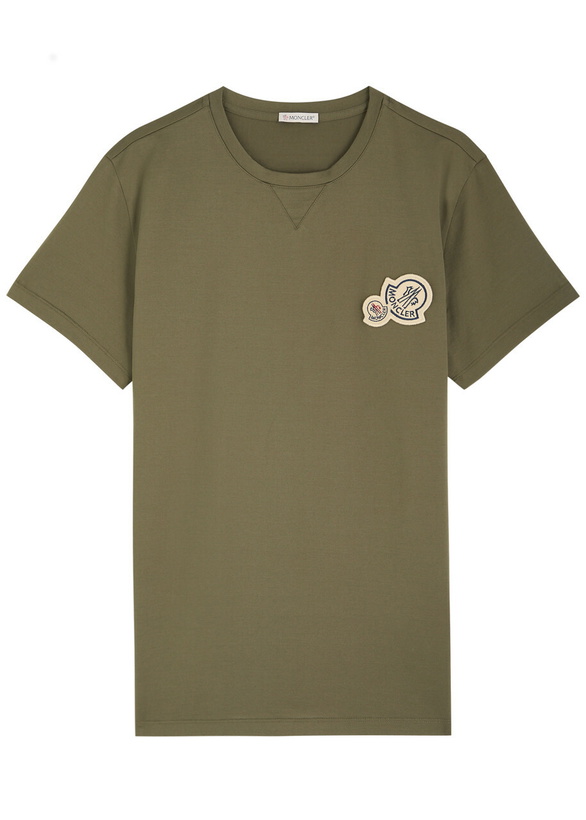 Photo: Moncler Logo Cotton T-shirt Khaki