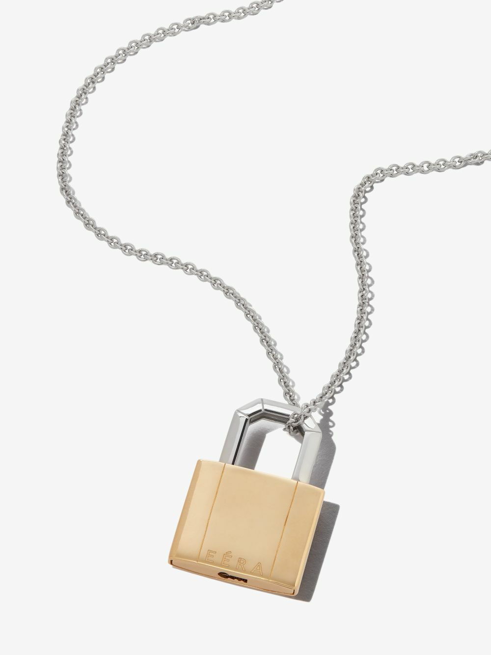 EÉRA 18K White And Yellow Gold Lock Necklace
