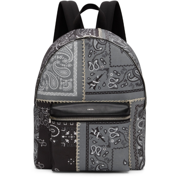 Photo: Amiri Grey Bandana Reconstruction Classic Backpack