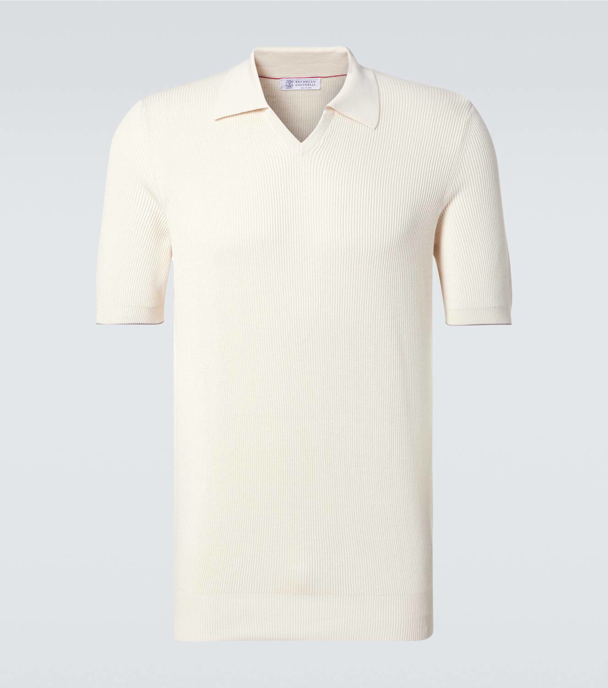 Brunello Cucinelli Ribbed-knit cotton polo sweater Brunello Cucinelli