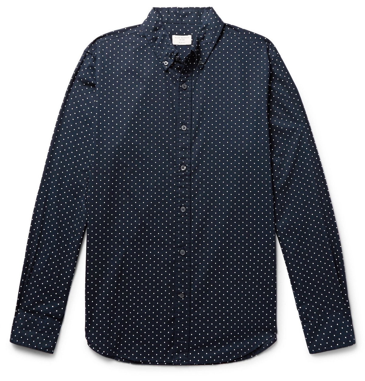 navy blue dress shirt with white polka dots The Boylston Navy with White Polka Dots XL / Navy with White Dots