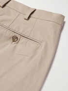 LORO PIANA - Slim-Fit Cotton-Blend Poplin Trousers - Neutrals
