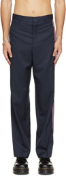 Charles Jeffrey Loverboy Navy Wool Stripe Trousers