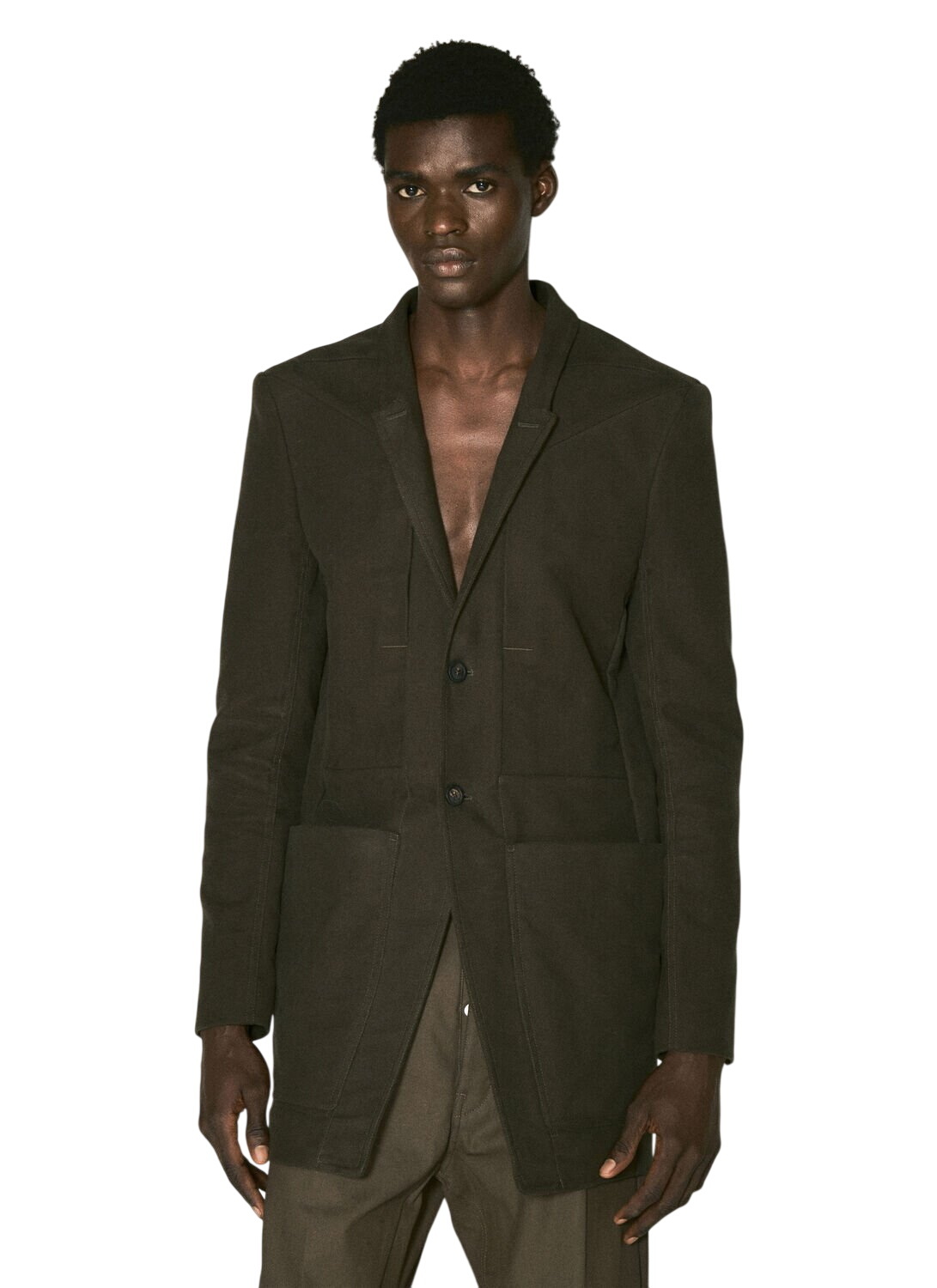 Rick Owens Black Leather Jumbo Tatlin Blazer Rick Owens