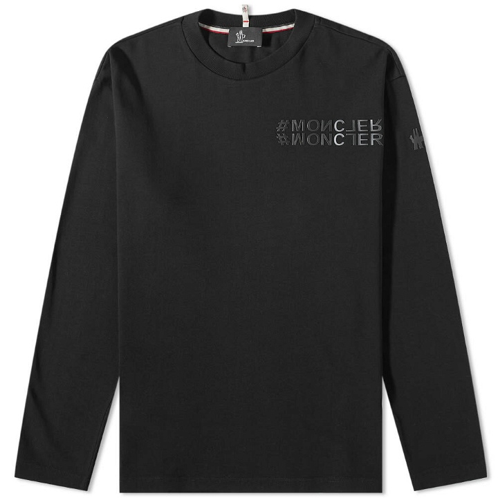Photo: Moncler Grenoble Men's Long Sleeve Tonal Logo T-Shirt in Black