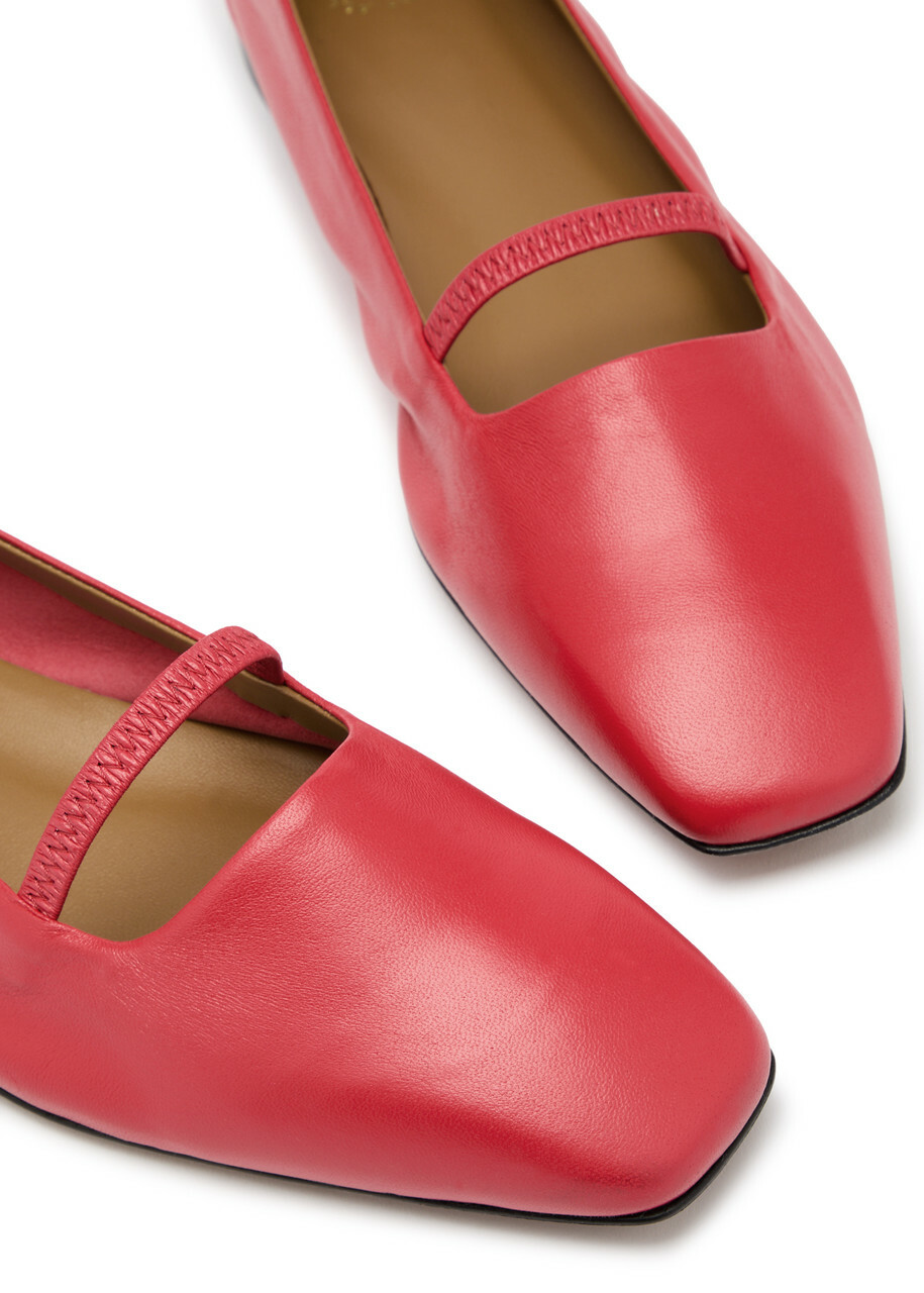 Atp Atelier Loria Leather Ballet Flats Red