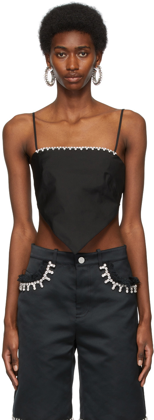 AREA Black Handkerchief Bandeau Top AREA