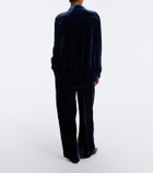 Asceno London velvet wide-leg pants