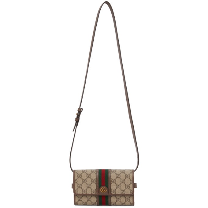 Ophidia gg supreme cloth mini bag Gucci Brown in Cloth - 24363879