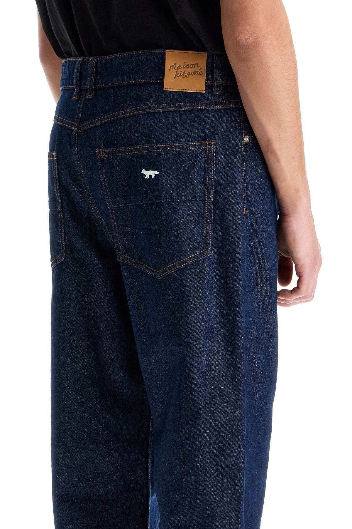 MAISON KITSUNE lightweight denim straight leg jeans Blue