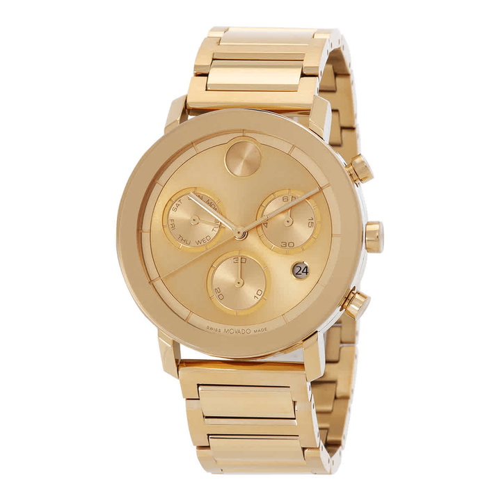 Photo: Movado Bold Evolution Chronograph Quartz Gold Dial Mens Watch 3600811