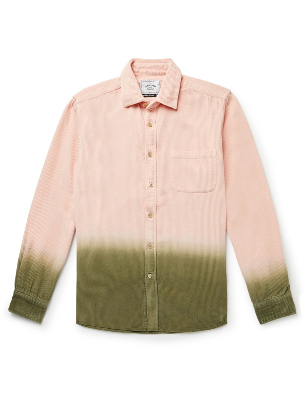 Photo: Portuguese Flannel - Dip-Dyed Cotton-Corduroy Shirt - Pink