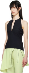 JOHANNA PARV Black Half-Zip Tank Top