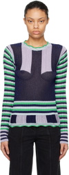 Henrik Vibskov Blue & Purple Block Sweater