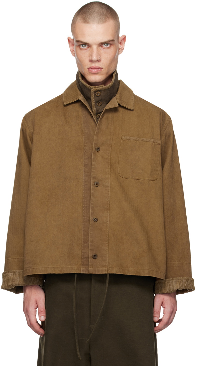 Aviva Jifei Xue Brown Boxy Shirt