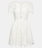 Self-Portrait Embellished lace mini dress