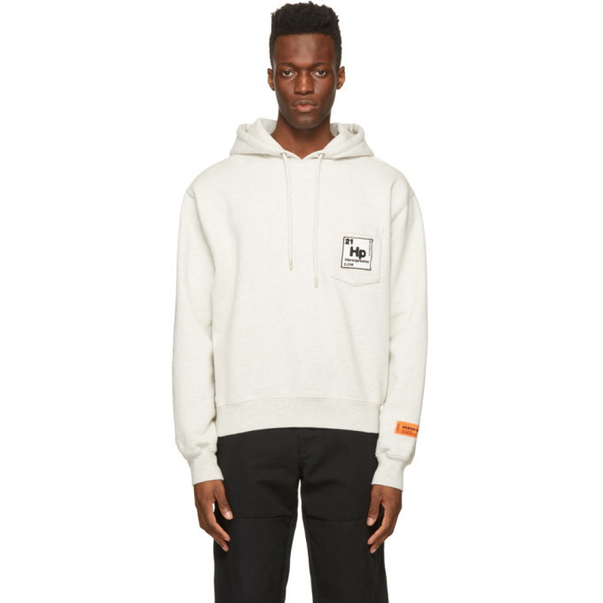 Photo: Heron Preston Grey Pocket Periodic Logo Hoodie