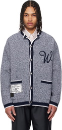 WOOYOUNGMI Navy Round Neck Logo Cardigan