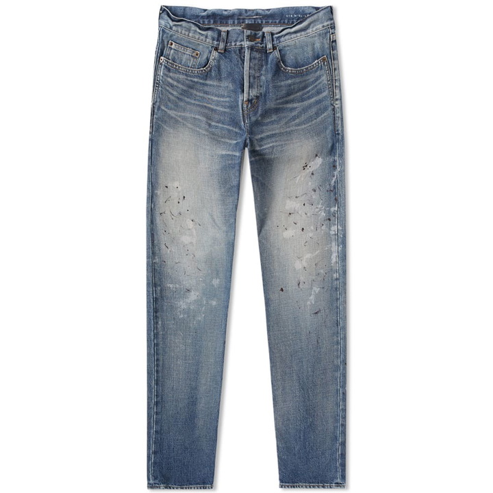 Photo: Saint Laurent Painted Slim Fit Jean Blue