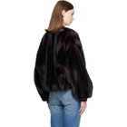 MM6 Maison Margiela Brown Faux-Fur Jacket