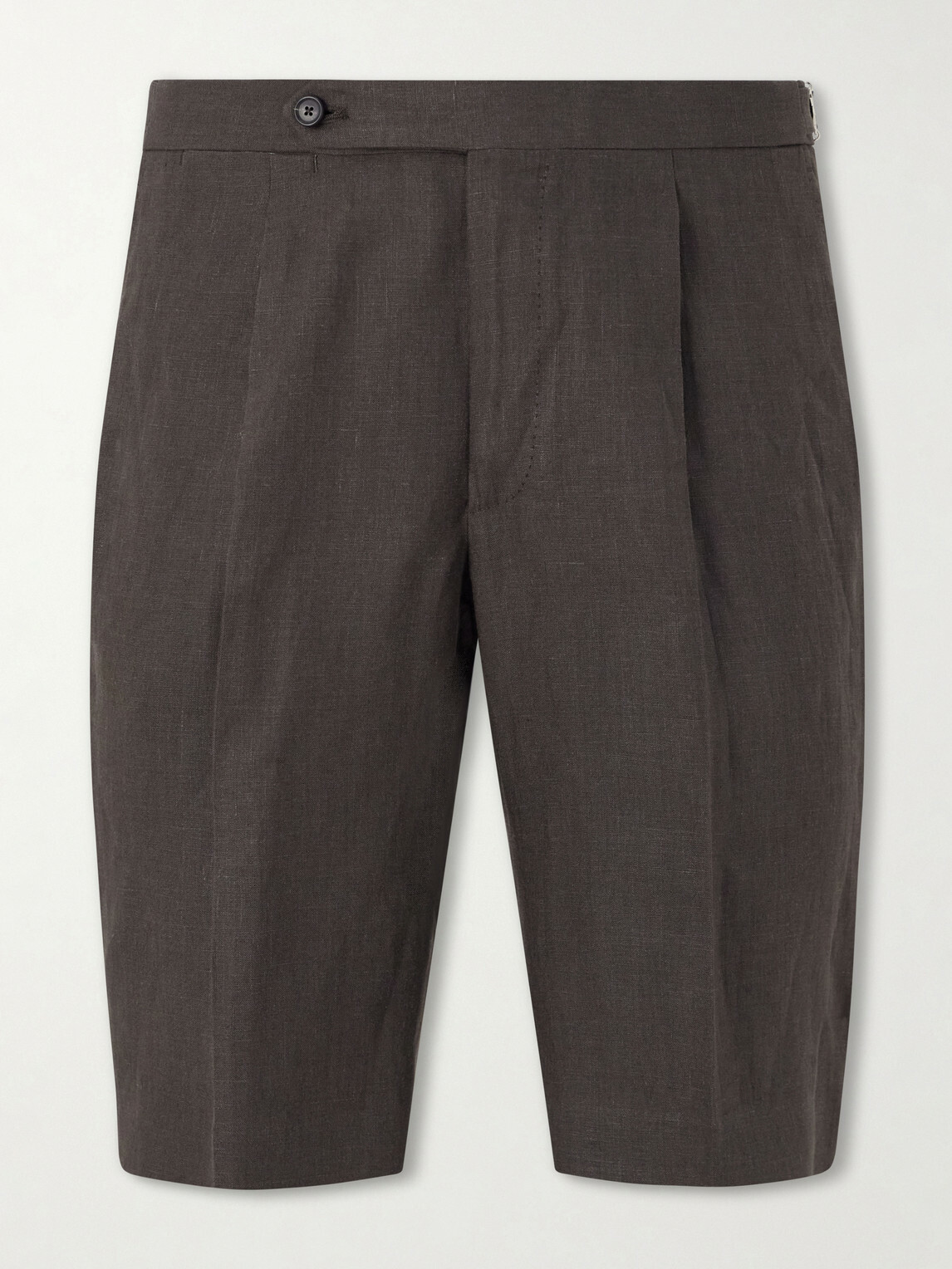 De Petrillo - Straight-Leg Linen Shorts - Brown