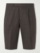 De Petrillo - Straight-Leg Linen Shorts - Brown
