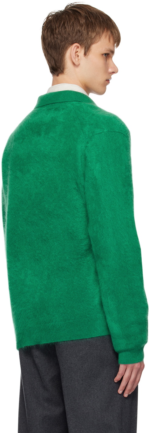 Solid Homme Green Spread Collar Cardigan