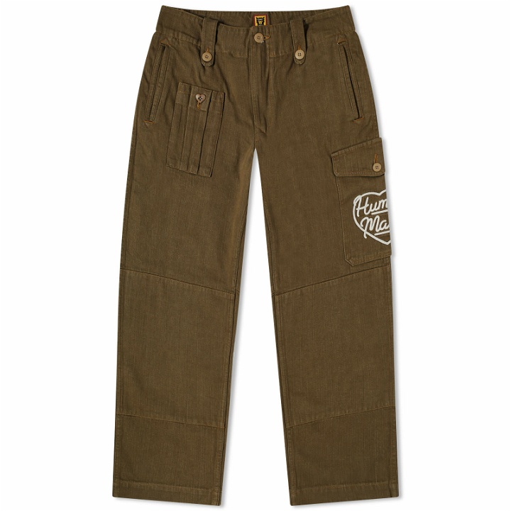 Photo: Human Made Men's Military Denim Cargo Pant in Olive Drab