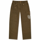 Human Made Men's Military Denim Cargo Pant in Olive Drab