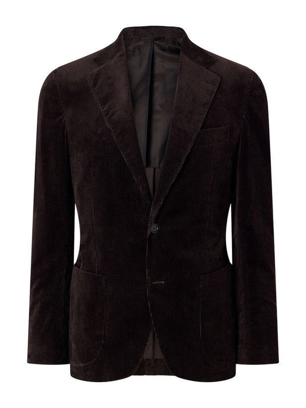 Photo: De Petrillo - Forcella Cotton-Blend Corduroy Suit Jacket - Brown