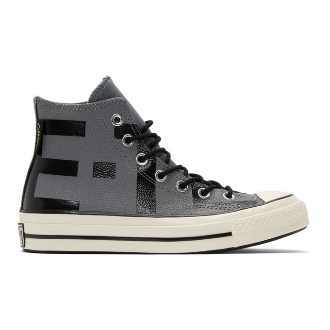 Photo: Converse Grey Leather Chuck 70 High Sneakers