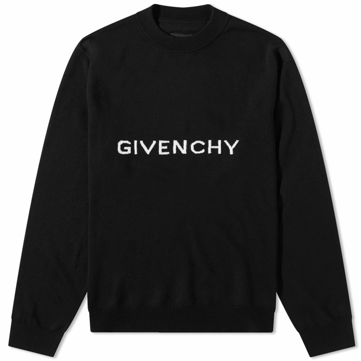 Photo: Givenchy Men's Archetype Logo Crew Knit in Black