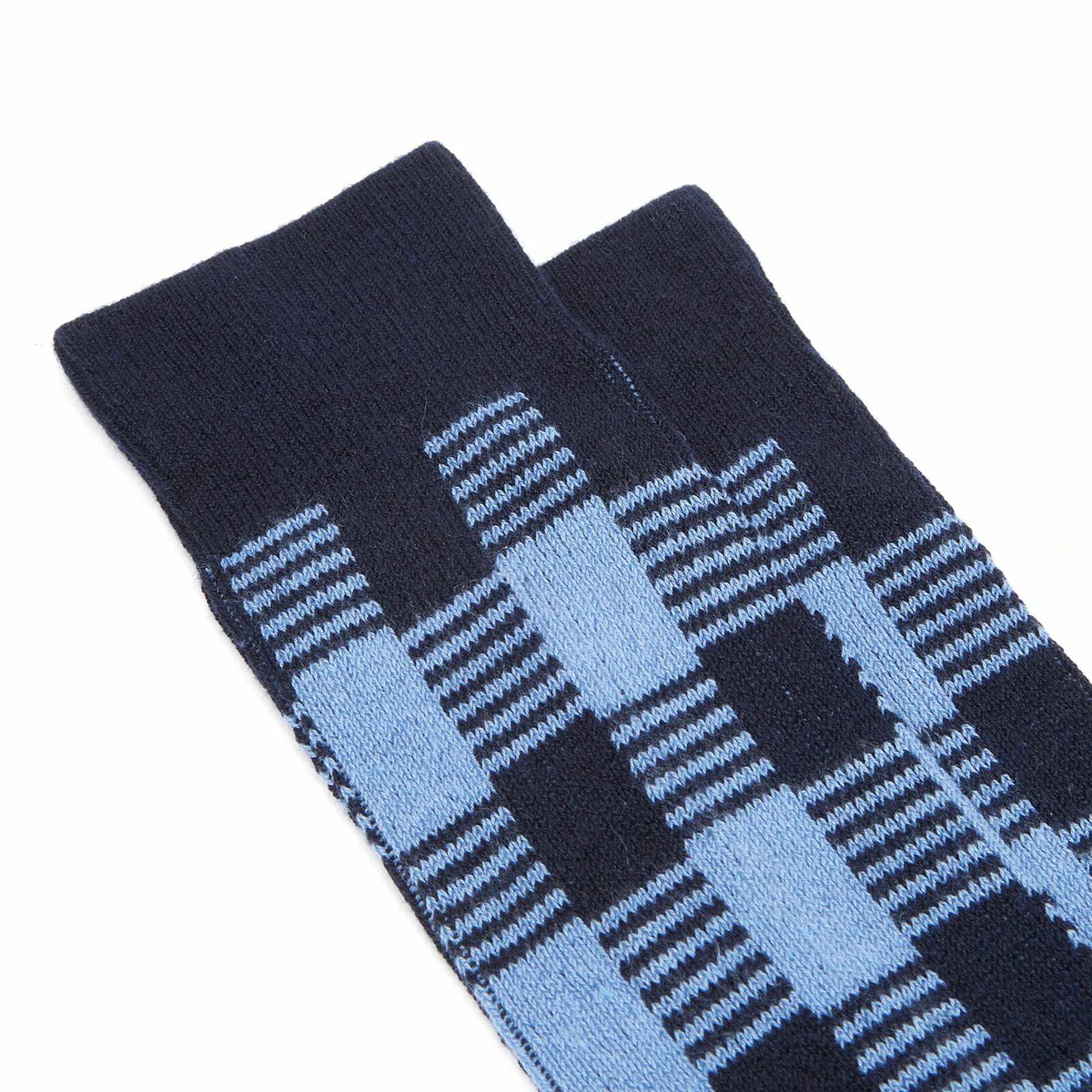 GUEST IN RESIDENCE Women's Gingham Socks in Midnight/French Blue 