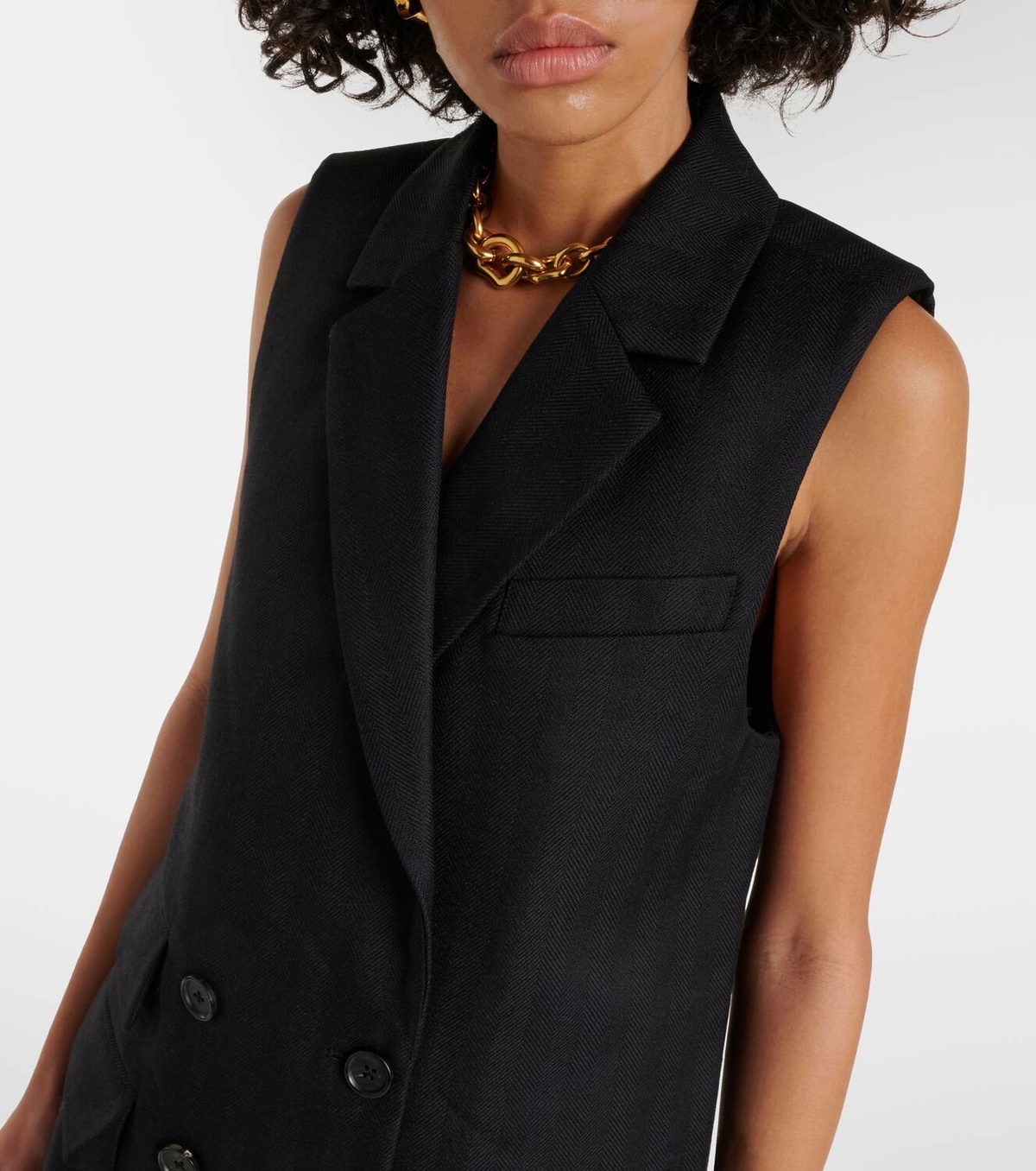 CO Pinstriped wool vest