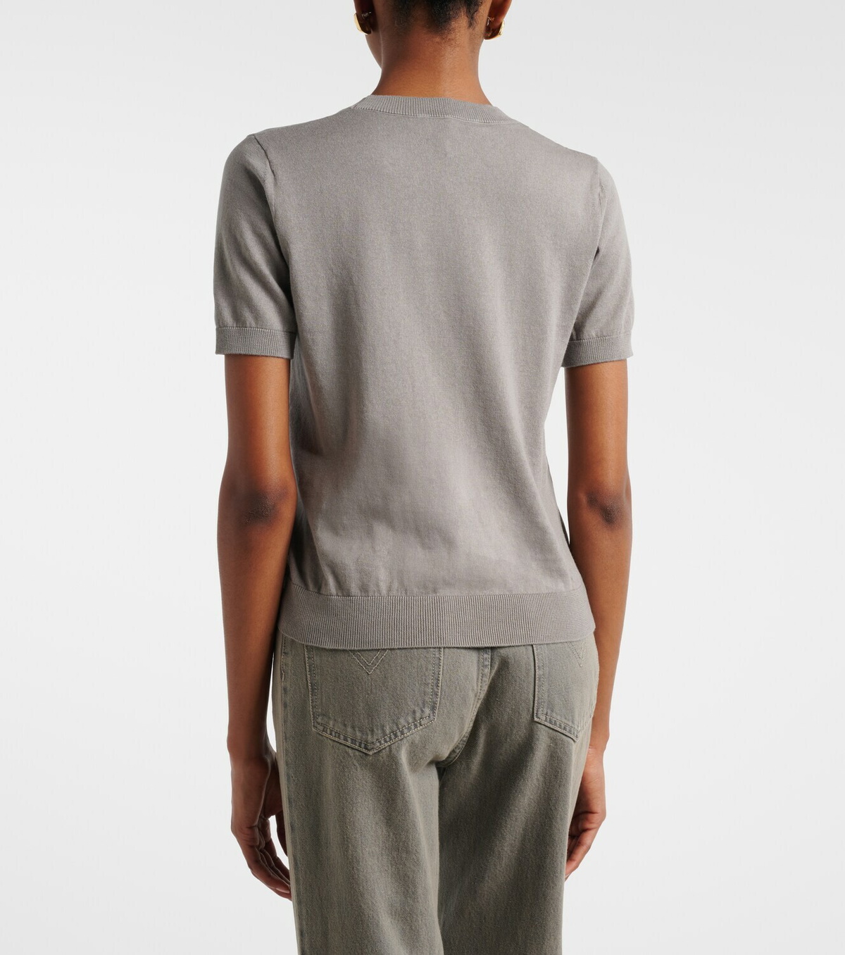 'S Max Mara Cotton, silk, and cashmere knitted top