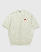 Comme des Garçons Play V-NECK CARDIGAN RED EMBLEM KNIT White Mens Shortsleefe