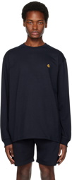 Carhartt Work In Progress Navy Chase Long Sleeve T-Shirt