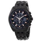 Citizen Eco-Drive Perpetual Alarm World Time GMT Black Dial Mens Watch AT9039-51L