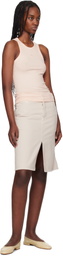 Maison Kitsuné Pink Baby Fox Patch Ribbed Tank Top