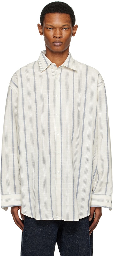 Photo: Cordera Off-White Striped Checkered Shirt